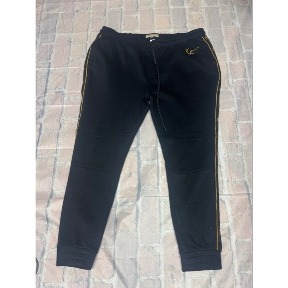 Karl Kani Mens‎ Black Gold Logo Track Pants Joggers Size 3XL